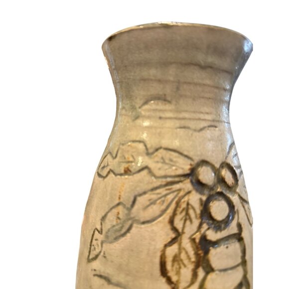 Handcrafted Ceramic Vase With Nature-Inspired Design Earthy Tones Rustic Decorat - Picture 11 of 15
